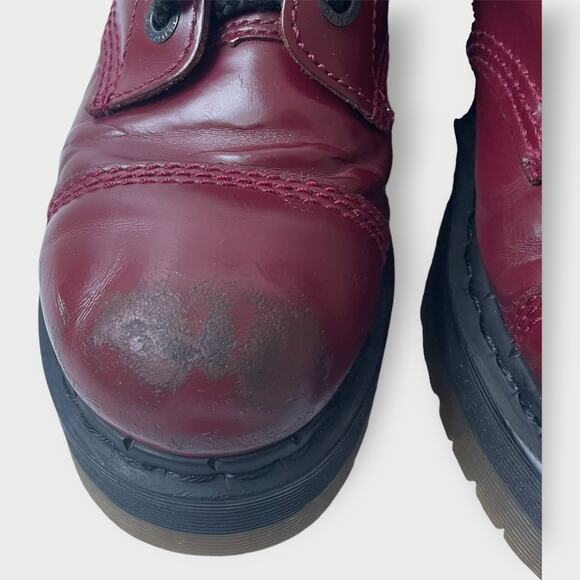 Dr. Martens Crazy Bomb Platform Boot Red Leather Cap Toe US Size 6 UK Size 4 - Picture 4 of 13